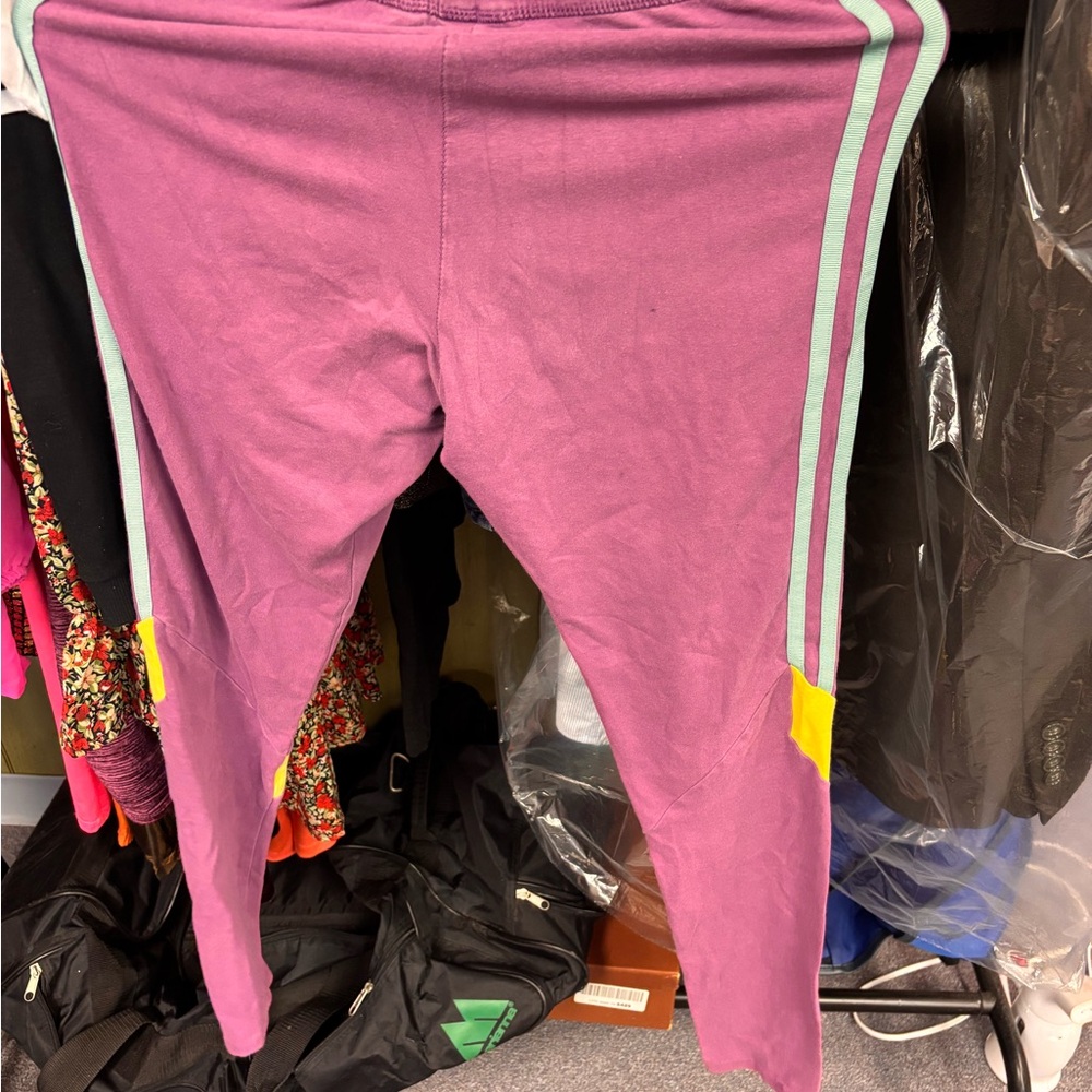 Adidas Pink and Yellow Sweatpants with Sporty Style - Picture 2 of 3